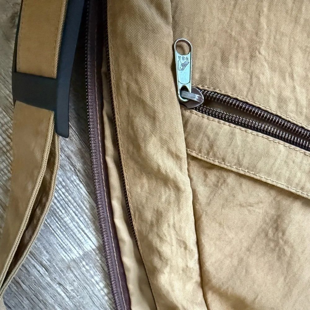 Ameri Bag Healthy Back Travel Bag Crossbody Sling Bag Canvas Brown Tan